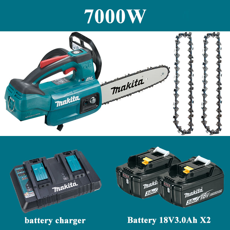 7000W /Batería 18V3.0Ah X2/Cargador de carga rápida de batería dual/Cadena de sierra X2