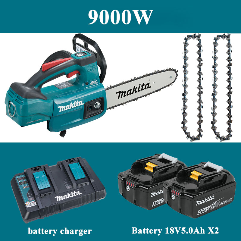 9000W /Batería 24V 5.0Ah X2/Cargador de carga rápida de batería dual/Cadena de sierra X2